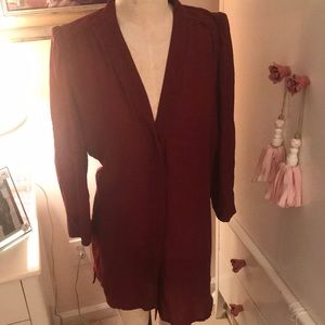 Isabel Marant Long Sleeve Dress in Wine Red